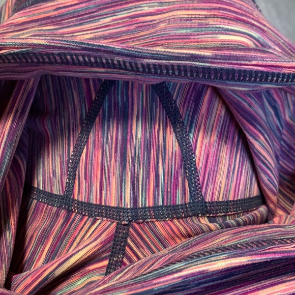 ZELLA pink multicolor striped yoga leggings XS full length compression like new - Picture 9 of 11